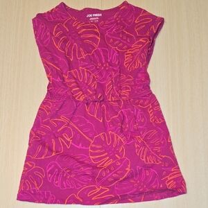 Vibrant Pink and Orange Leaf Dress